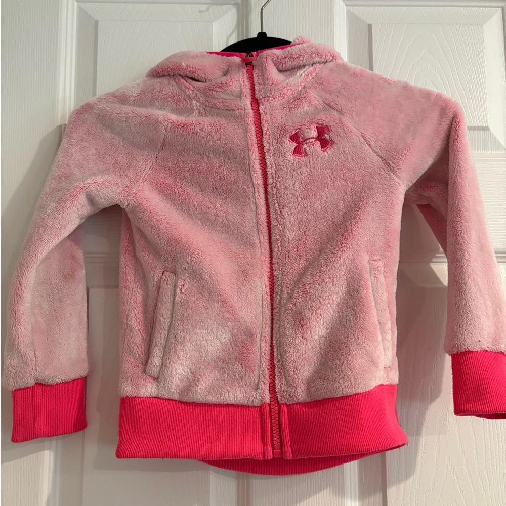 Under Armour Soft Pink Sherpa Cold Gear Jacket Size 4